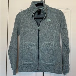 North face knit zip up jacket